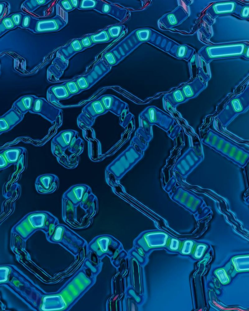 Abstract futuristic geometric shapes with neon glowing lines